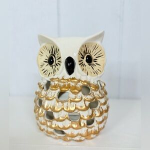 Gold and White Owl Figurine